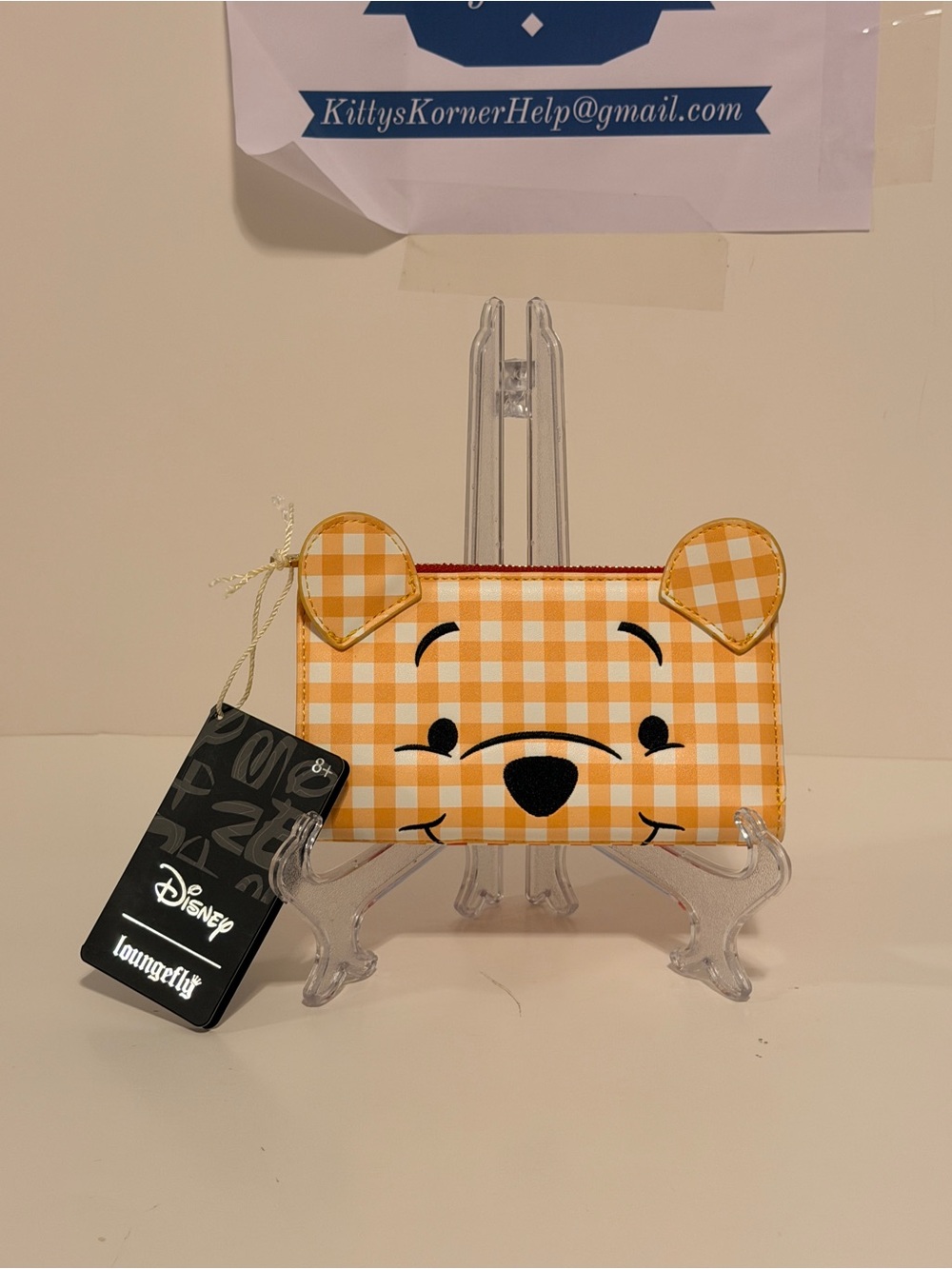 NWT Loungefly Disney Winnie the Pooh Gingham Zip Wallet